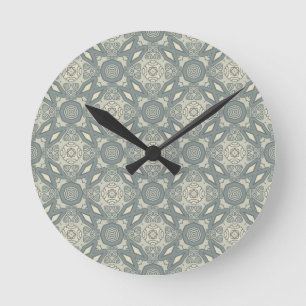 Bunter Retro Musterhintergrund 5 Runde Wanduhr