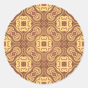 Bunter Retro Musterhintergrund Runder Aufkleber