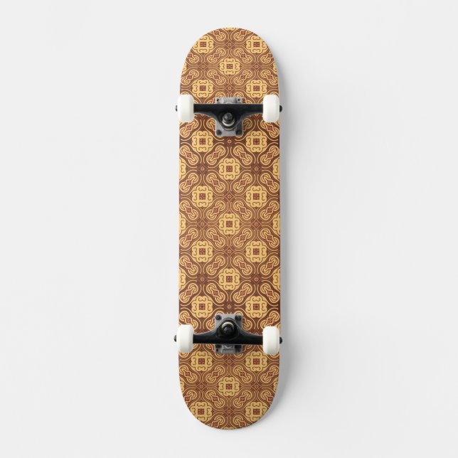 Bunter Retro Musterhintergrund Skateboard (Vorderseite)