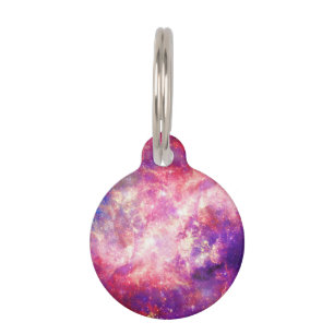 Bunter rosa u. blauer Galaxie-Nebelfleck Tiermarke
