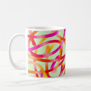 Bunter rosa und orange abstrakter Entwurf Kaffeetasse