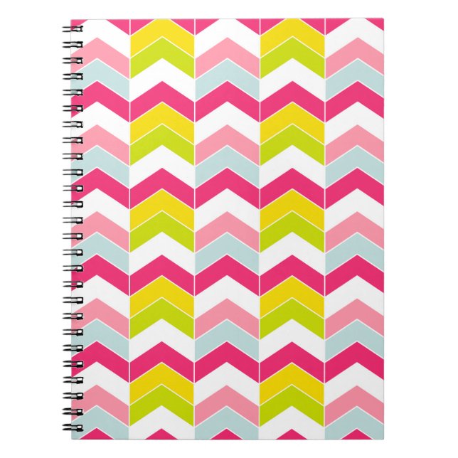 Bunter rosa Zickzack-Zickzack Muster Notizblock (Vorderseite)