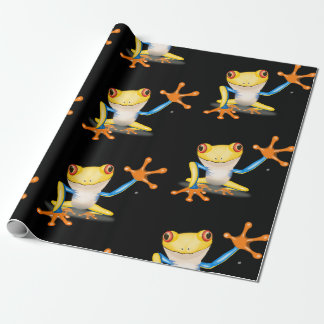 Bunter roter mit Augen Baum-Frosch Geschenkpapier
