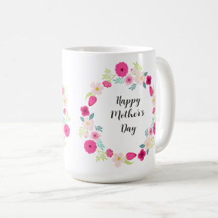 Bunter rustikaler Blumenkranz Kaffeetasse