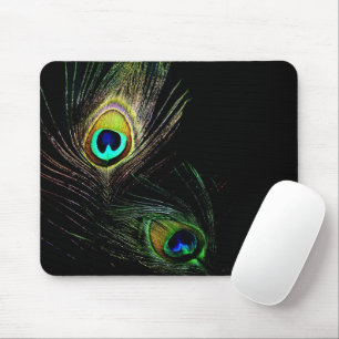 Bunter schicker Pfau versieht moderne Fotografie Mousepad