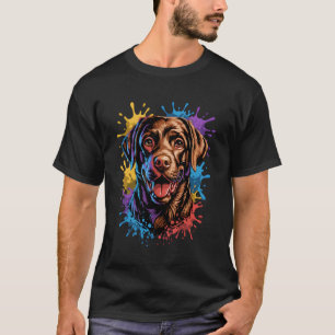 Bunter Schokoladen-Labrador Retriever-Farbspritzer T-Shirt