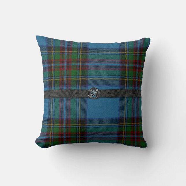 Bunter schottischer Tartan-kariertes Kissen (Vorderseite)
