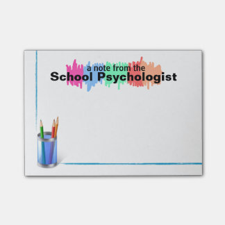 Bunter Schulpsychologe-klebrige Anmerkungen Post-it Klebezettel