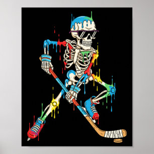 Bunter Skelett-Hockey-Eis-Drip-Player Poster