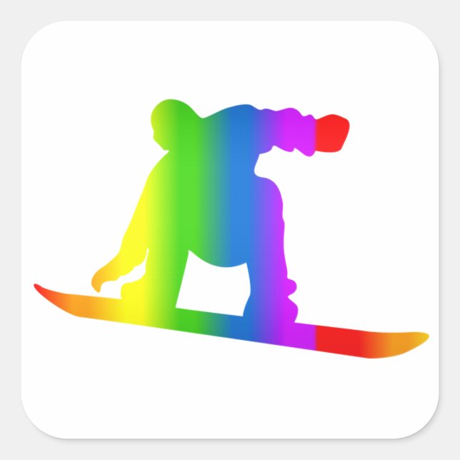 Bunter Snowboard Regenbogen Sticker (Vorderseite)