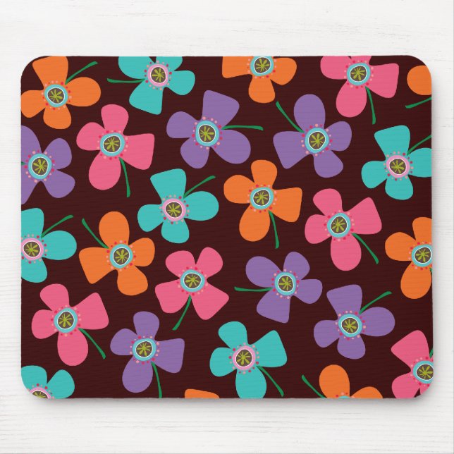 Bunter Sommer-Gänseblümchen-Pop-wunderliches Mousepad (Vorne)