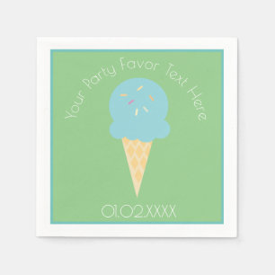Bunter Sommer-Spaß-Eiscreme-Kegel Blau Serviette