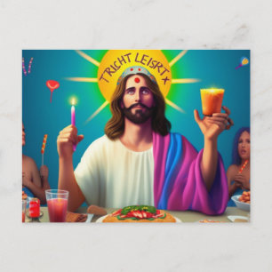 Bunter, sonniger Jesus zu seinem Geburtstag Postkarte