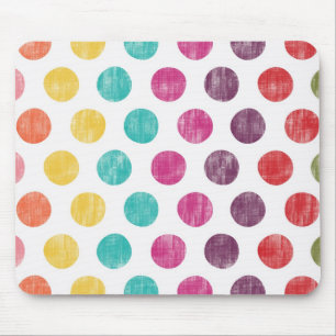 Bunter Spaß-Retro Tupfen-Muster Mousepad