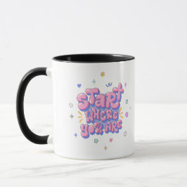 Bunter Spruch mit Blasenbuchstaben Klassischer Bec Tasse