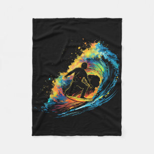 Bunter Surfer-Junge auf Männer-Surfing Fleecedecke