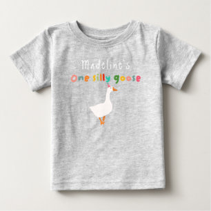 Bunter Süßer Dummer Gans 1. Geburtstag Mädchen Baby T-shirt