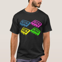 Bunter T - Shirt der Retro Kassettenband-Popkunst