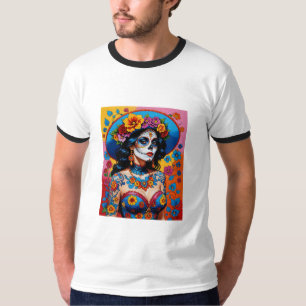 Bunter Tag des Toten Schönheitsgrades T-Shirt