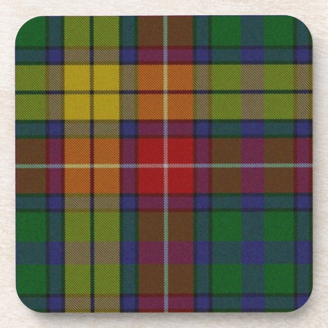 Bunter Tartan-karierter Untersetzer (Vorderseite)