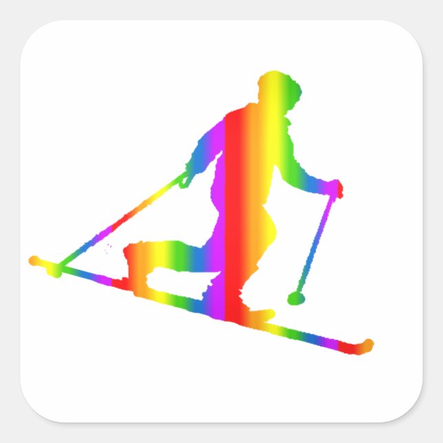 Bunter Telemark Regenbogen Aufkleber (Vorderseite)