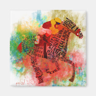 Bunter Thoroughbred in der Typografie Magnet