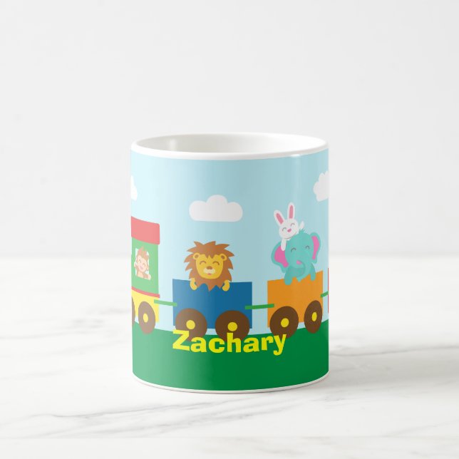 Bunter Tier-Zug für Kinder Kaffeetasse (Mittel)