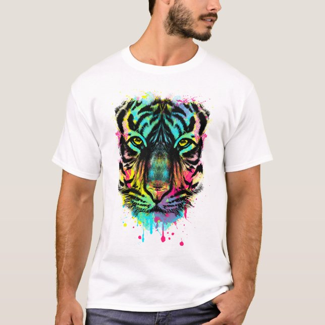 Bunter Tiger T-Shirt (Vorderseite)