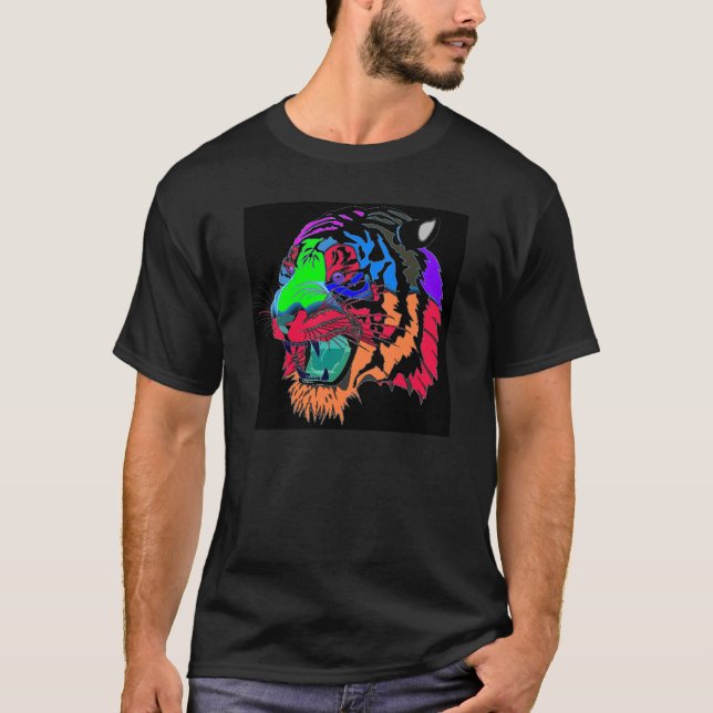 Bunter Tiger-T - Shirt (Vorderseite)