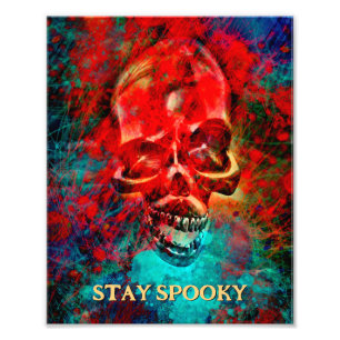 Bunter Totenkopf. Bleib Spooky Fotodruck