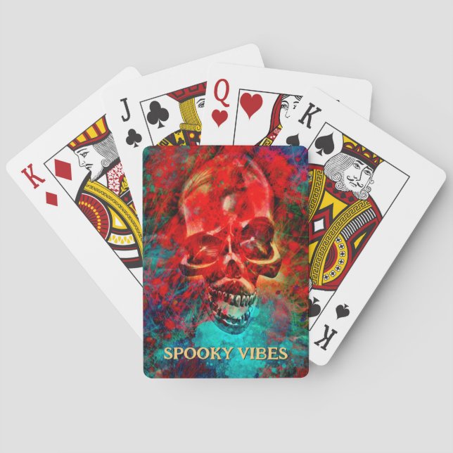 Bunter Totenkopf Spielkarten (Rückseite)
