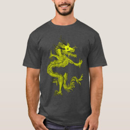 Bunter traditioneller chinesischer Drache in Blau  T-Shirt