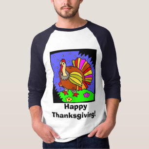bunter Truthahn, glücklicher Erntedank! T-Shirt