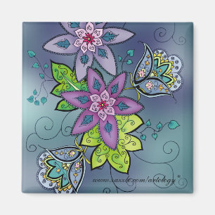 Bunter Tulps Magnet (Quadrat)