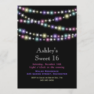 Bunter Twinkle beleuchtet Party Einladung des