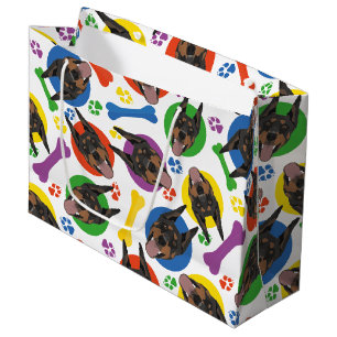 Bunter und spielerischer Dobermann Große Geschenktüte