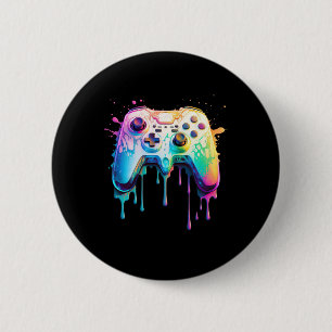Bunter Videospiel-Liebhaber Grafik Videospiel - Fa Button