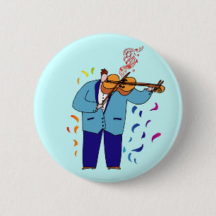 Bunter Violinist-Knopf Button
