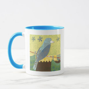 Bunter Vogel auf einem Draht Tasse