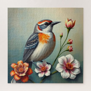 Bunter Vogel Blumen Puzzle