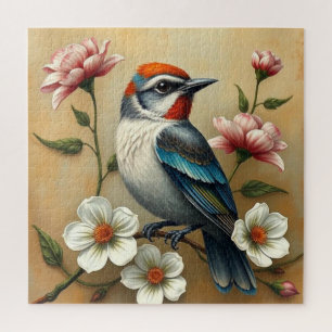 Bunter Vogel Blumen Puzzle
