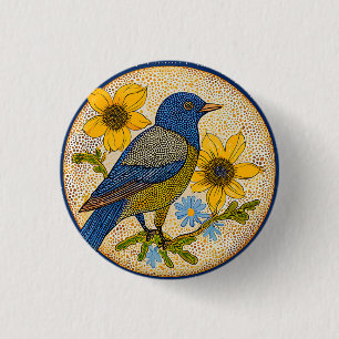 Bunter Vogel Button