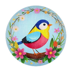 🌸 Bunter Vogel Florales gemütliches Zuhause-Stil Schneidebrett