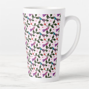 Bunter Vogel Florales Nahtloses Muster Wandteppich Milchtasse