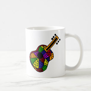 Bunter Volkskunst-Gitarren-UVentwurf Kaffeetasse