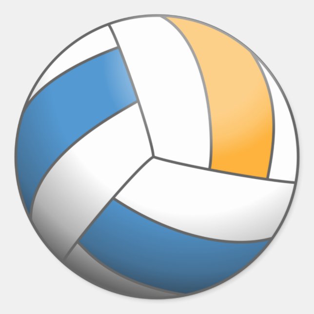 Bunter Volleyball-Ball Runder Aufkleber (Vorderseite)