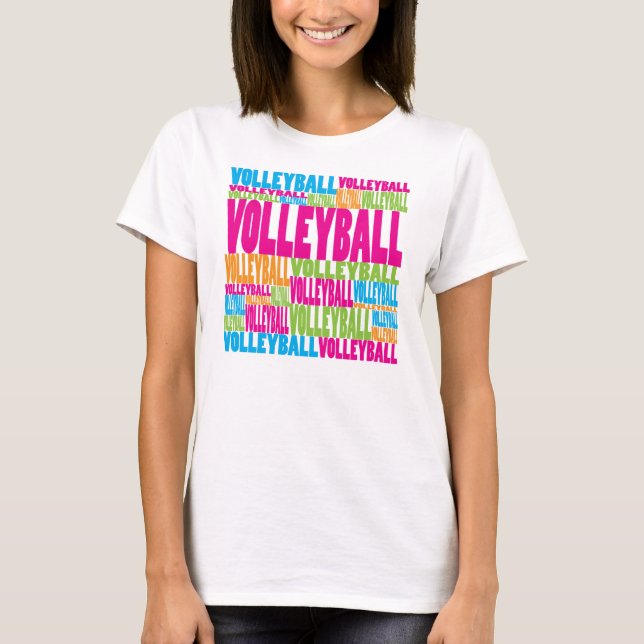 Bunter Volleyball T-Shirt (Vorderseite)