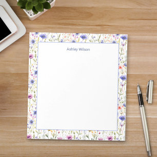 Bunter Wasserfarben-Wildblumen-Florales Notizblock