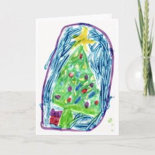 Bunter Weihnachtsbaum Feiertagskarte