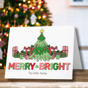 Bunter Weihnachtsbaum Fröhlich und hell Feiertagskarte